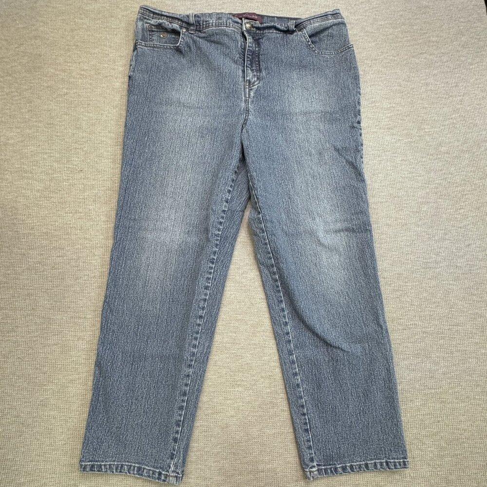 Gloria Vanderbilt Womens Amanda Jeans 18W Average Blue Straight Leg Pockets